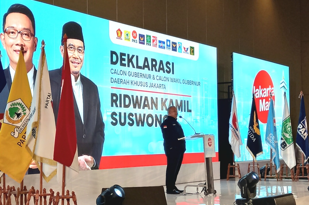 Deklarasi calon gubernur dan calon wakil gubernur Jakarta, Ridwan Kami-Suswono (SinPo.id/Firdausi)