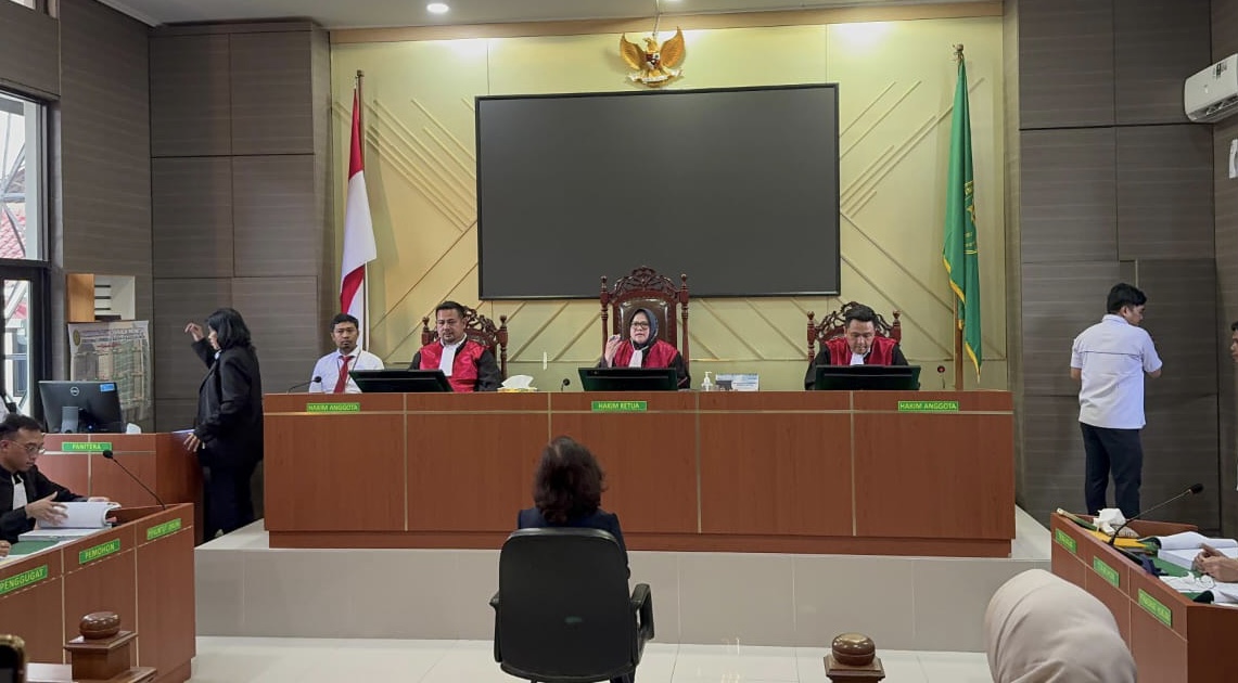 Sidang lanjutan kasus pemalsuan tanda tangan di PN Karawang. Istimewa.