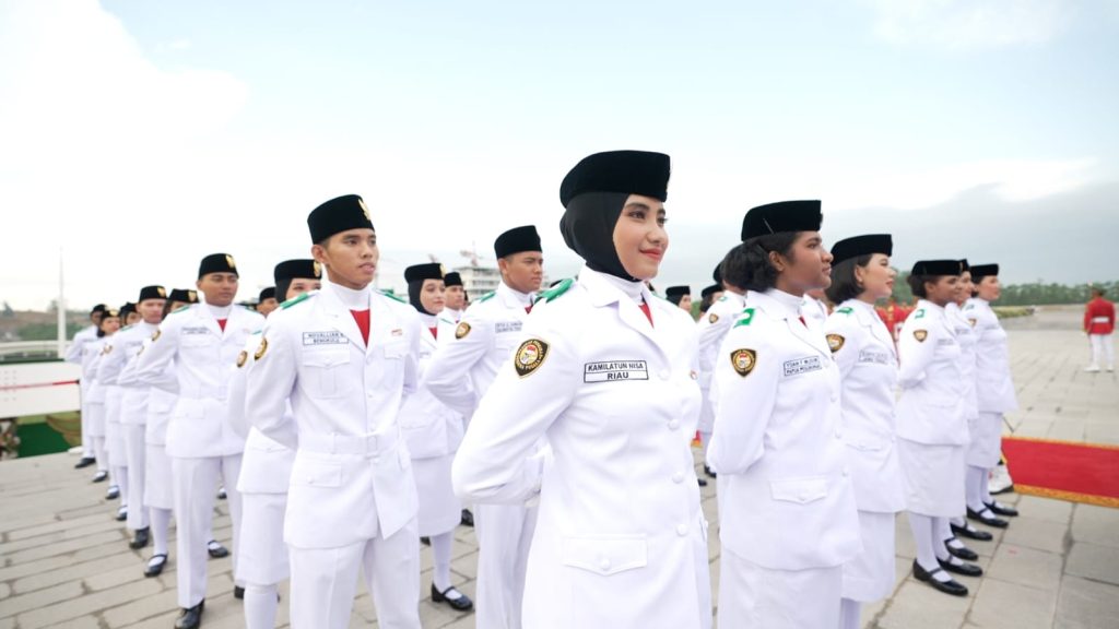 Paskibraka Uoacara bendera HUT RI ke-79 (SinPo.id/Setkab)