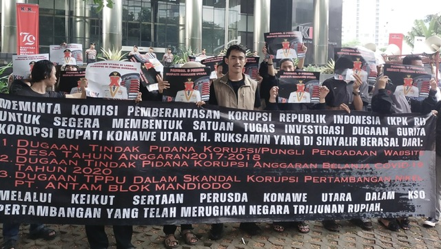 Demonstrasi di depan gedung KPK. Istimewa.