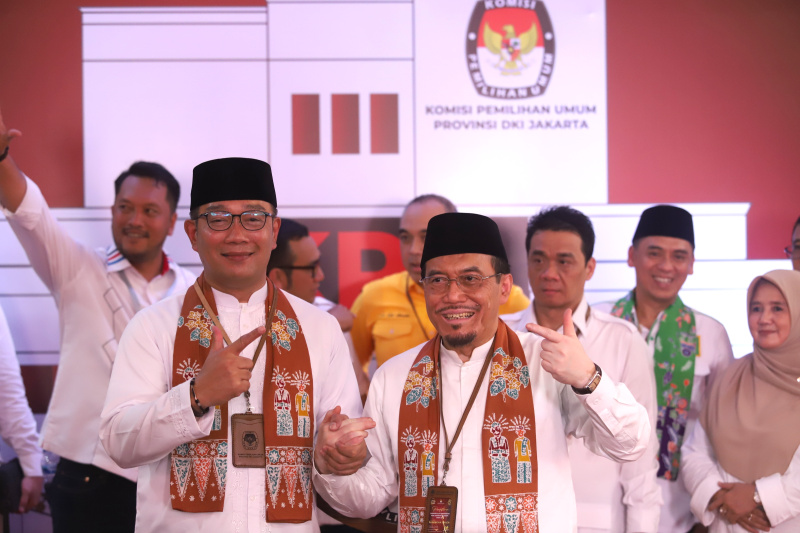 Pasangan Ridwan Kamil-Suswono yang diusung KIM di Pilgub DKI Jakarta (SinPo.id/ Ashar)