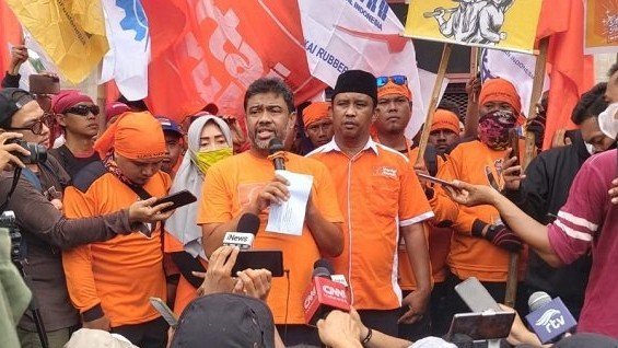 Presiden Partai Buruh Said Iqbal (SinPo.id/ Khaerul Anam)