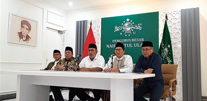 Tim PBNU mengumumkan ketidakhadiran Cak Imin (SinPo.id/ Antara)