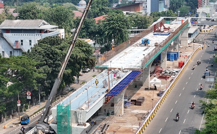 Proyek LRT Fase 1B Velodrome-Manggarai. (SinPo.id/dok. Kemenhub)