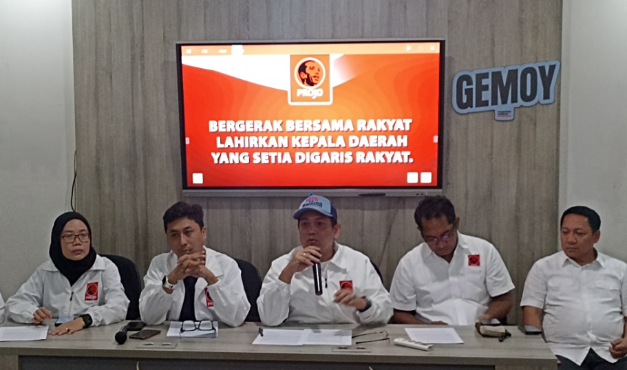 Konferensi pers Projo (SinPo.id/ Sigit Nuryadin)