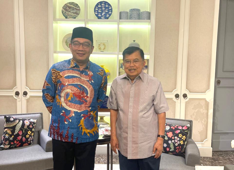 Cagub Jakarta Ridwan Kamil berkunjung ke rumah Jusuf Kalla untuk bersilaturahmi dan meminta wejangan (Ashar/SinPo.id)