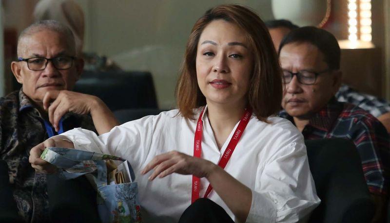 Mantan istri Dirut PT Taspen Antonius Nicholas Stephanus Kosasih, Rina Lauwy, tiba di Gedung Merah Putih KPK, Jakarta pada 1 September 2023 lalu. (SinPo.id/Antara)