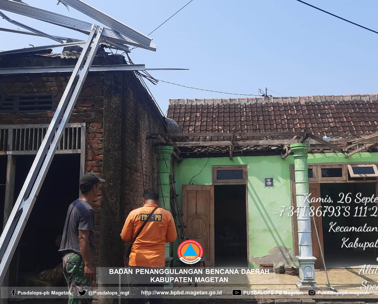 Dampak hujan angin di Magetan