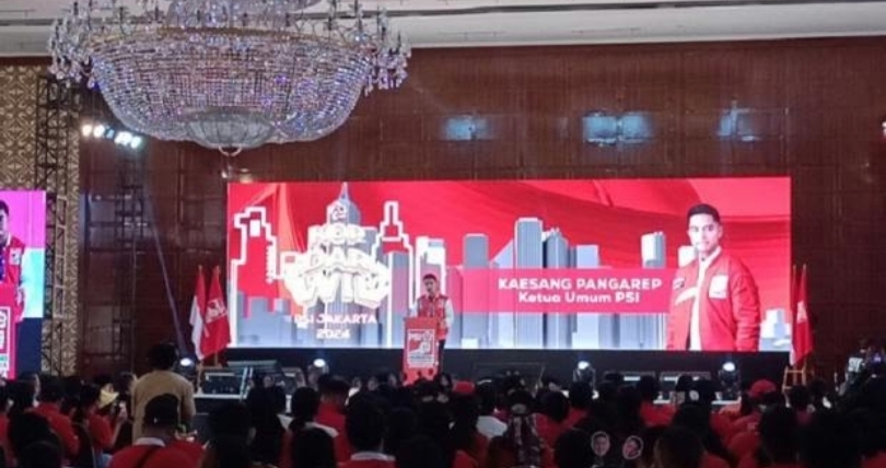 Ketum PSI Kaesang Pangarep dalam acara Kopdarwil Jakarta (SinPo.id/ Tio Pirnando)