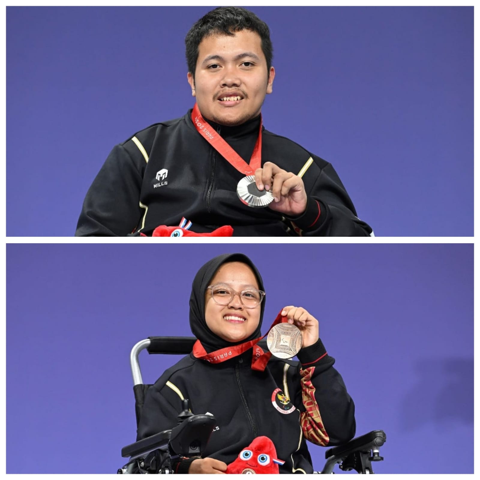 Atlet boccia Indonesia, Gischa Zayana dan Muhammad Afrizal Syafa, sukses mempersembahkan dua medali perunggu di Paralimpiade Paris 2024 (SinPo.id/Kemenpora)