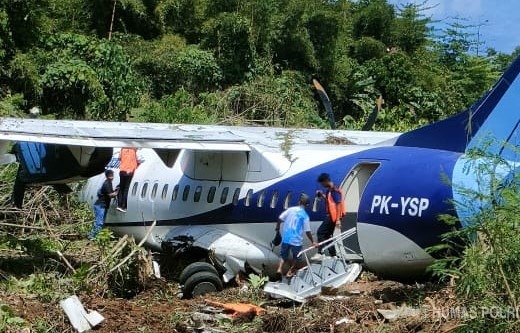 Pesawat Trigana yang Tergelincir (SinPo.id/ Dok. Polri)