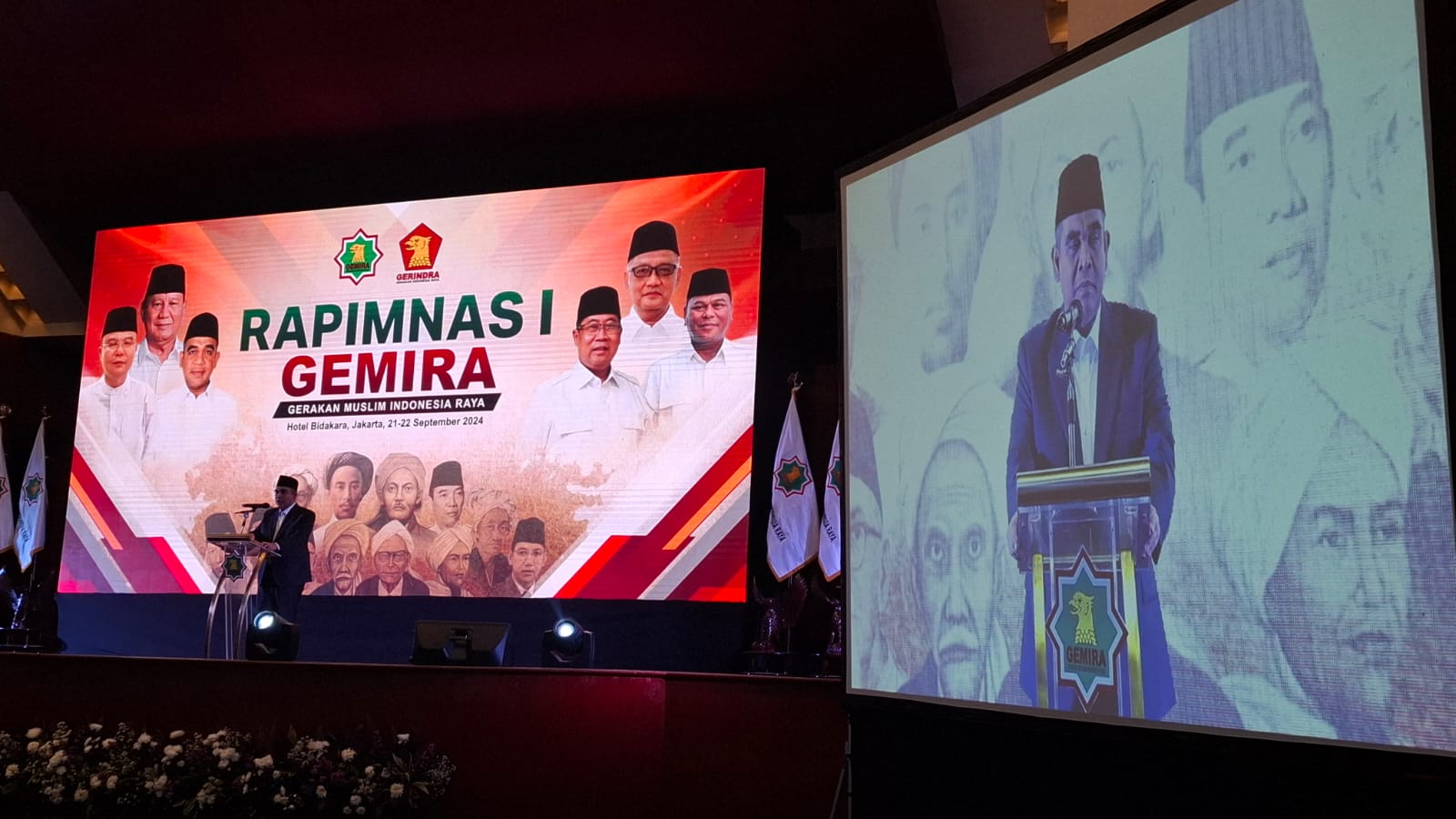 Ahmad Muzani di Rapimnas Gemira (SinPo.id/ Sigit Nuryadin)