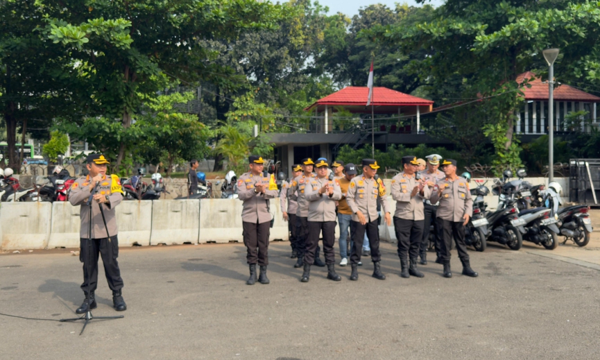 Apel pengamanan aksi buruh (SinPo.id/ Humas Polres Jakpus)