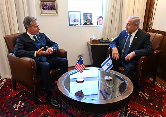 Menteri Luar Negeri Amerika Serikat (AS) Antony Blinken dan Perdana Menteri Israel Benjamin Netanyahu,. (SinPo.id/Getty Images)