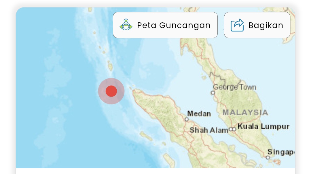 Titik gempa Banda Aceh (SinPo.id/BMKG)