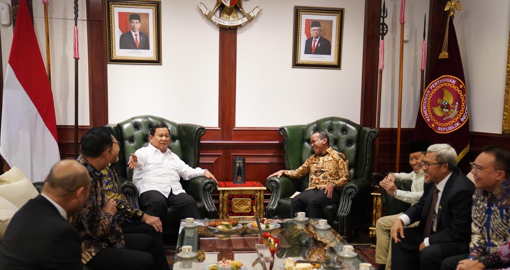 Para Ketum Parpol saat mengunjungi Prabowo di Kantor Kemenhan (SinPo.id/ Tim Media)