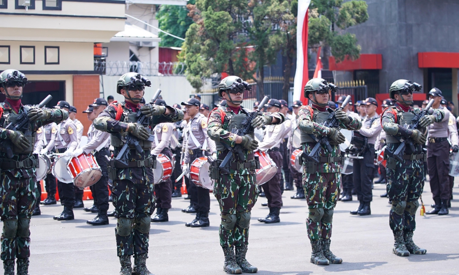 Gladi apel gelar pasukan pengamanan pelantikan presiden dan wakil presiden (SinPo.id/ Dok. Polri)