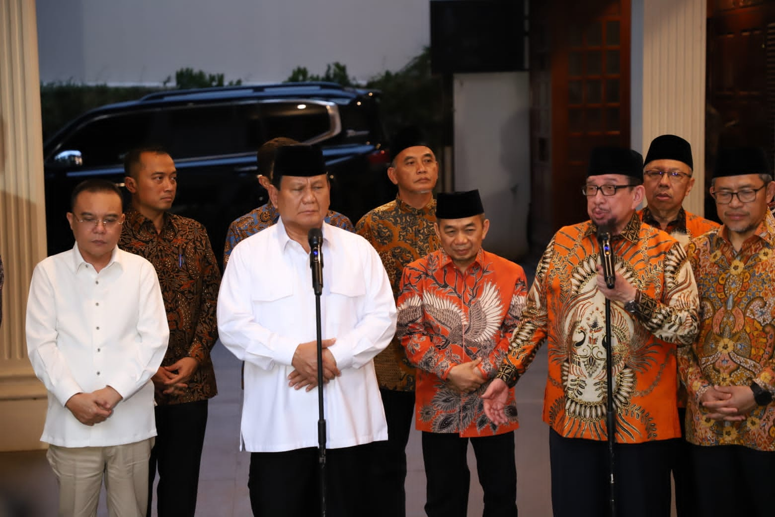 Presiden terpilih Prabowo Subianto saat bertemu elite PKS (SinPo.id/ Ashar)