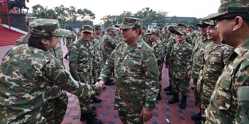 Presiden Prabowo Subianto saat giat retreat Kabinet Merah Putih di Akmil Magelang (SinPo.id/ Setpres)