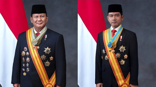 Foto resmi Presiden Prabowo Subianto dan Wakil Presiden Gibran Rakabuming Raka (SinPo.id/ Tim dokumentasi Prabowo)