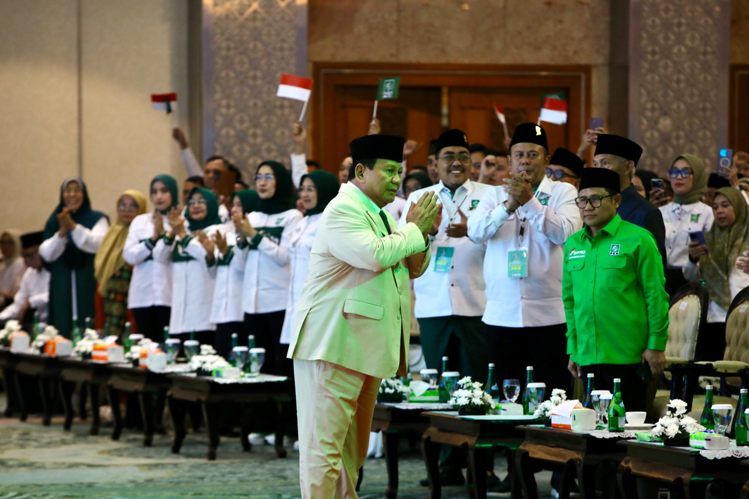 Presiden terpilih Prabowo Subianto di Forum Legislator PKB (SinPo.id/ Tim Media)