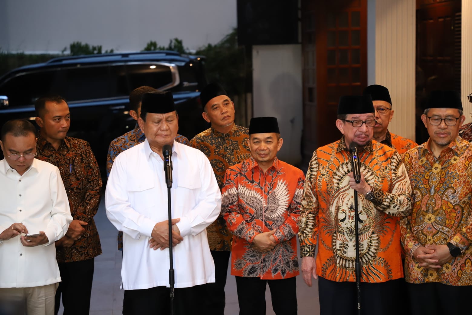 Presiden terpilih Prabowo Subianto saat bertemu elite PKS (SinPo.id/ Ashar)