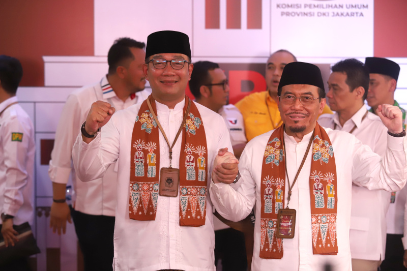 Pasangan Ridwan Kamil dan Suswono (SinPo.id/ Ashar)