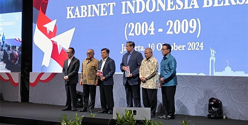 SBY dalam peluncuran buku Kabinet Indonesia Bersatu jilid I (SinPo.id/ Tangkapan layar)