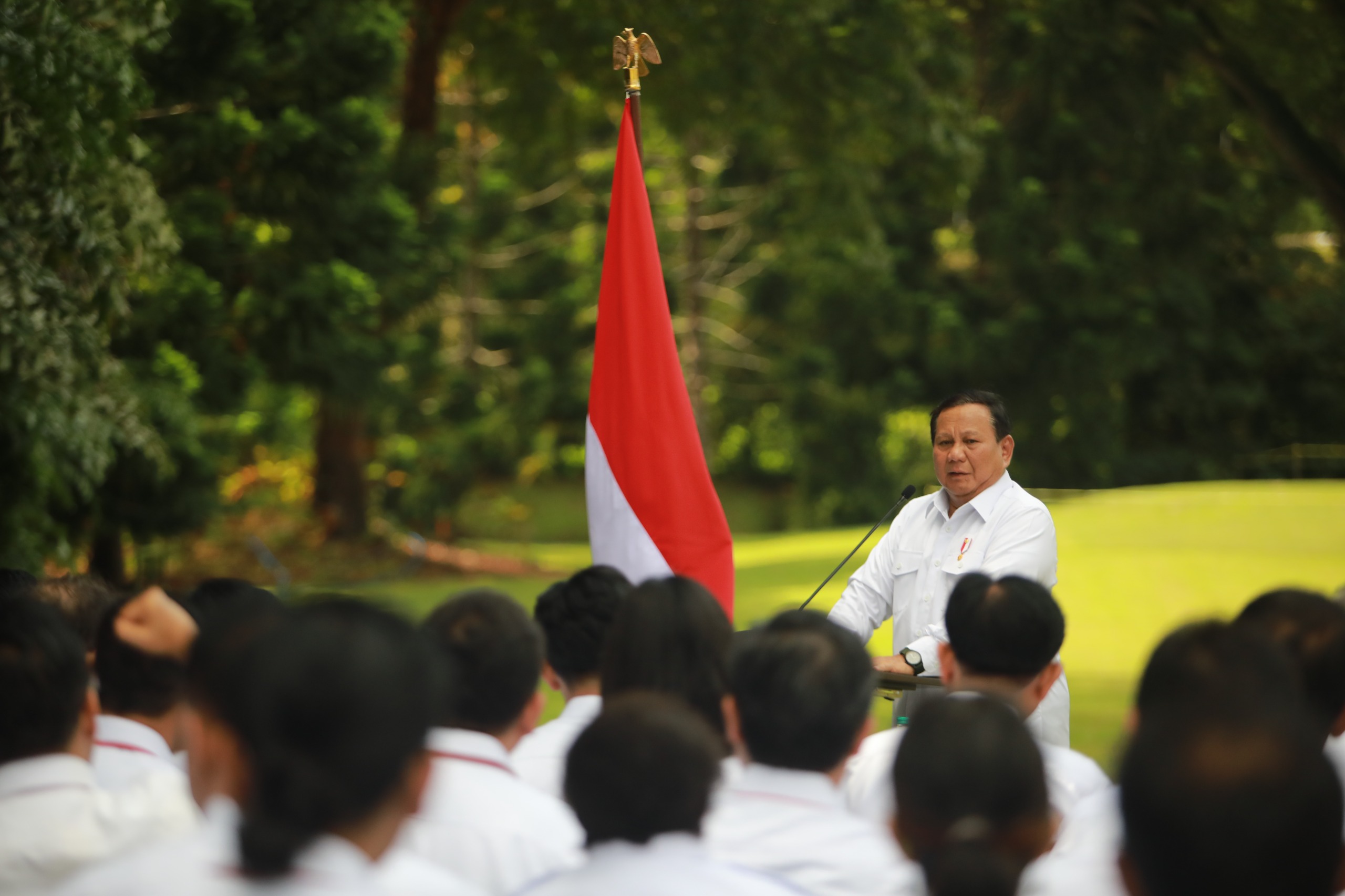 Presiden Prabowo Subianto di Retreat Kabinet Merah Putih (SinPo.id/ Tim Media)