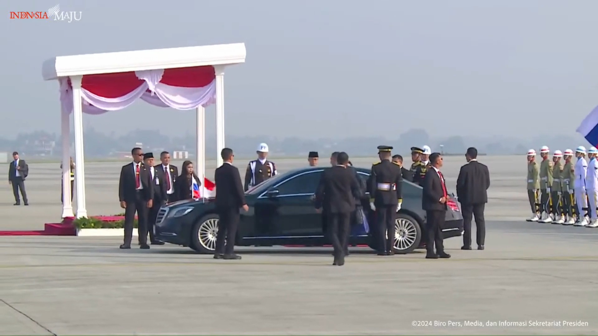 Suasana penyambutan para tamu negara yang akan hadir pada pelantikan Presiden Prabowo Subianto (Sinpo.id/BPMI Setpres)