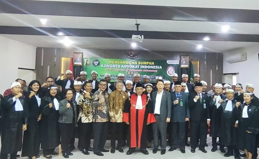 Pengambilan sumpah advokat muda di Denpasar (SinPo.id/ Dok. DPP KAI)