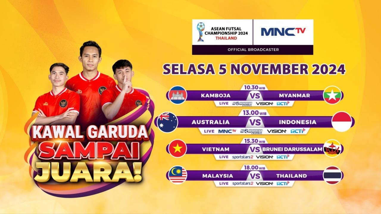 Jadwal tayang pertandingan ASEAN Futsal Championship 2024 di MNCTV.