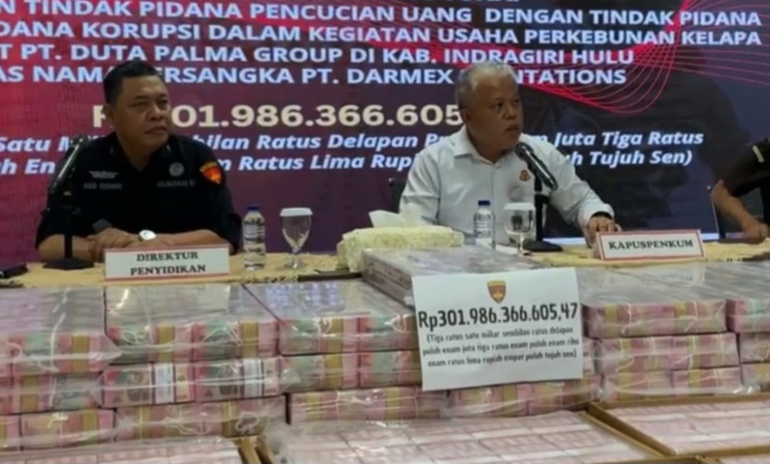 Kejagung Sita Rp301 Miliar Hasil Korupsi Kelapa Sawit PT Duta Palma (SinPo.id/Firdaus)