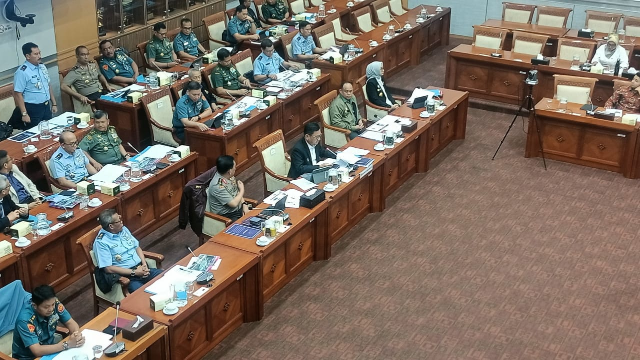 RDP Komisi I DPR RI dengan pembahasan Kajian Strategi Lemhannas terkait Dinamika Geopolitik Nasional, Regional, dan Internasional. (SinPo.id/Galuh)