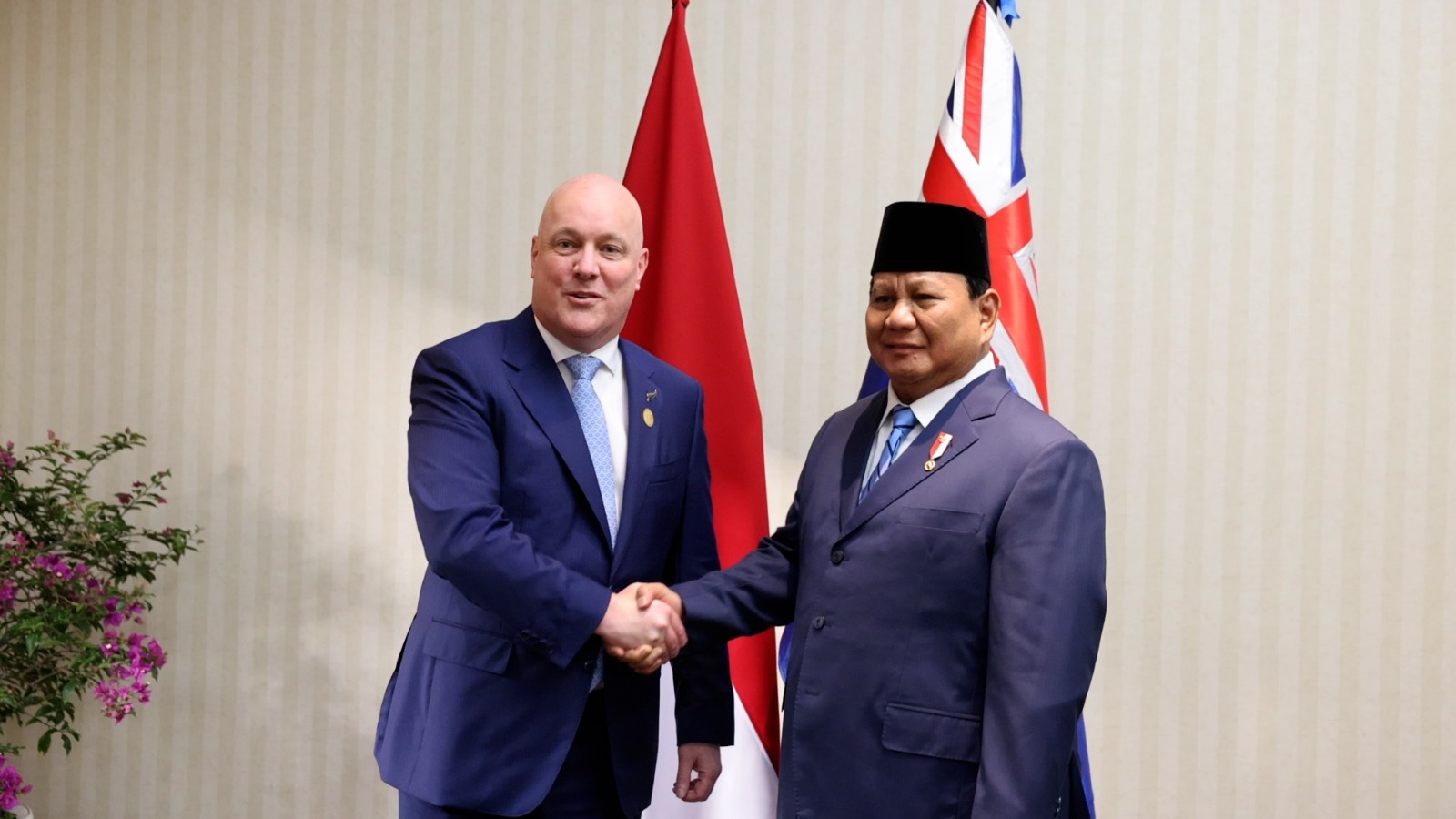 Presiden Prabowo Subianto dan PM Selandia Baru Christopher Luxon. (SinPo.id/Tim Media)