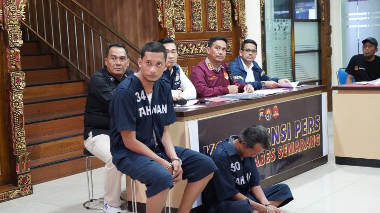 Konferensi pers kasus asusila di Mapolrestabes Semarang (SinPo.id/ Humas Polri)