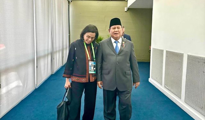 Presiden Prabowo Subianto bersama Menkeu Sri Mulyani (SinPo.id/ Instagram)