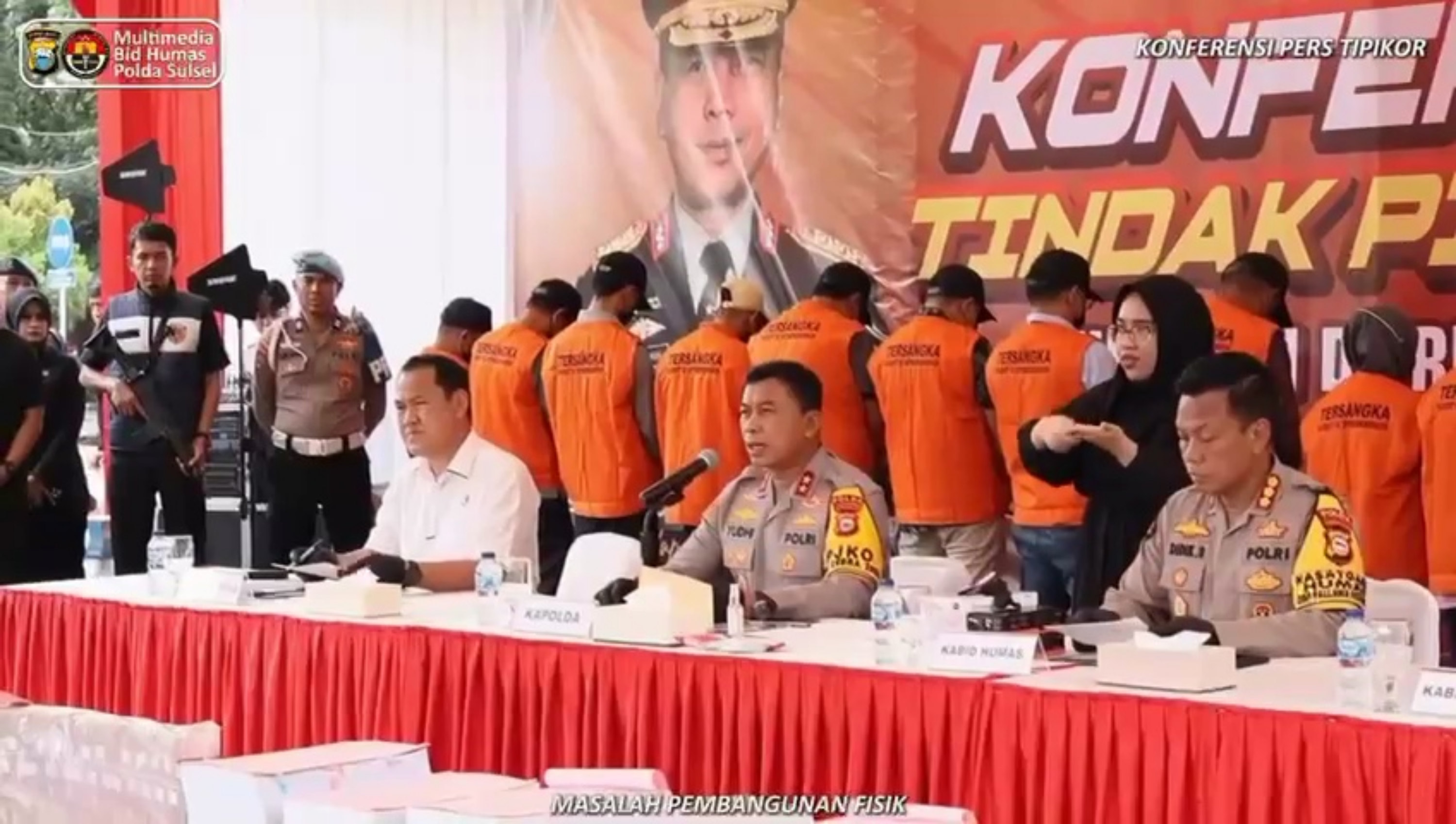 Konferensi pers penetapan tersangka korupsi proyek yang digelar Polda Sulsel (Sinpo.id/Polda Sulsel)