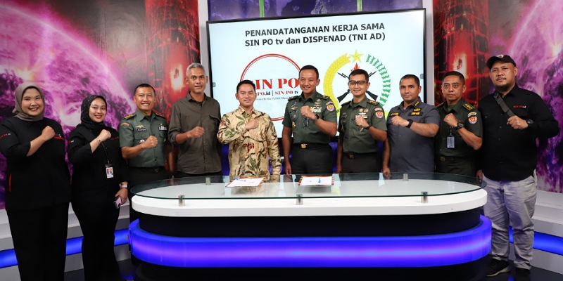 Prosesi penandatanganan kerjasama antara Dispenad dengan Sin Po Media Group (Sinpo.id/Ashar Saiful Rizal)