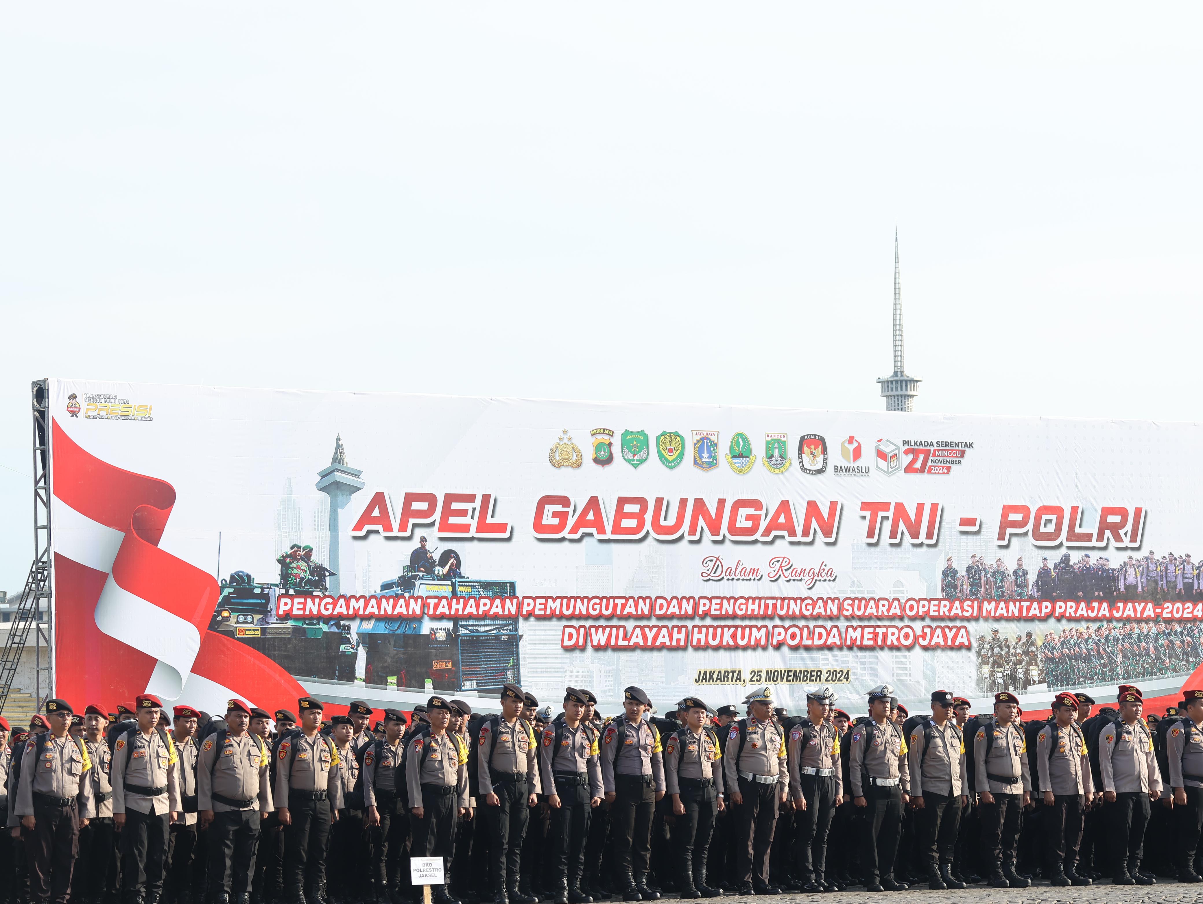 Apel gabungan Operasi Mantap Praja Jaya 2024 di Monas (SinPo.id/Polri)