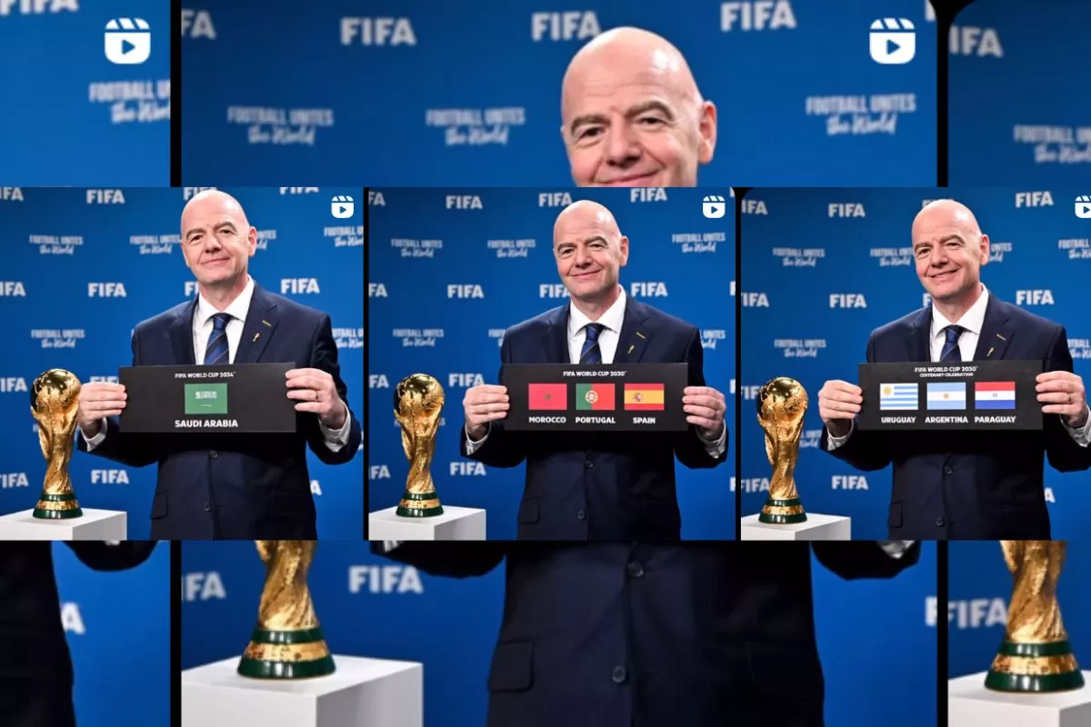 Presiden FIFA Gianni Infantino umumkan tuan rumah Piala Dunia 2030 dan 2034. (SinPo.id/FIFA)