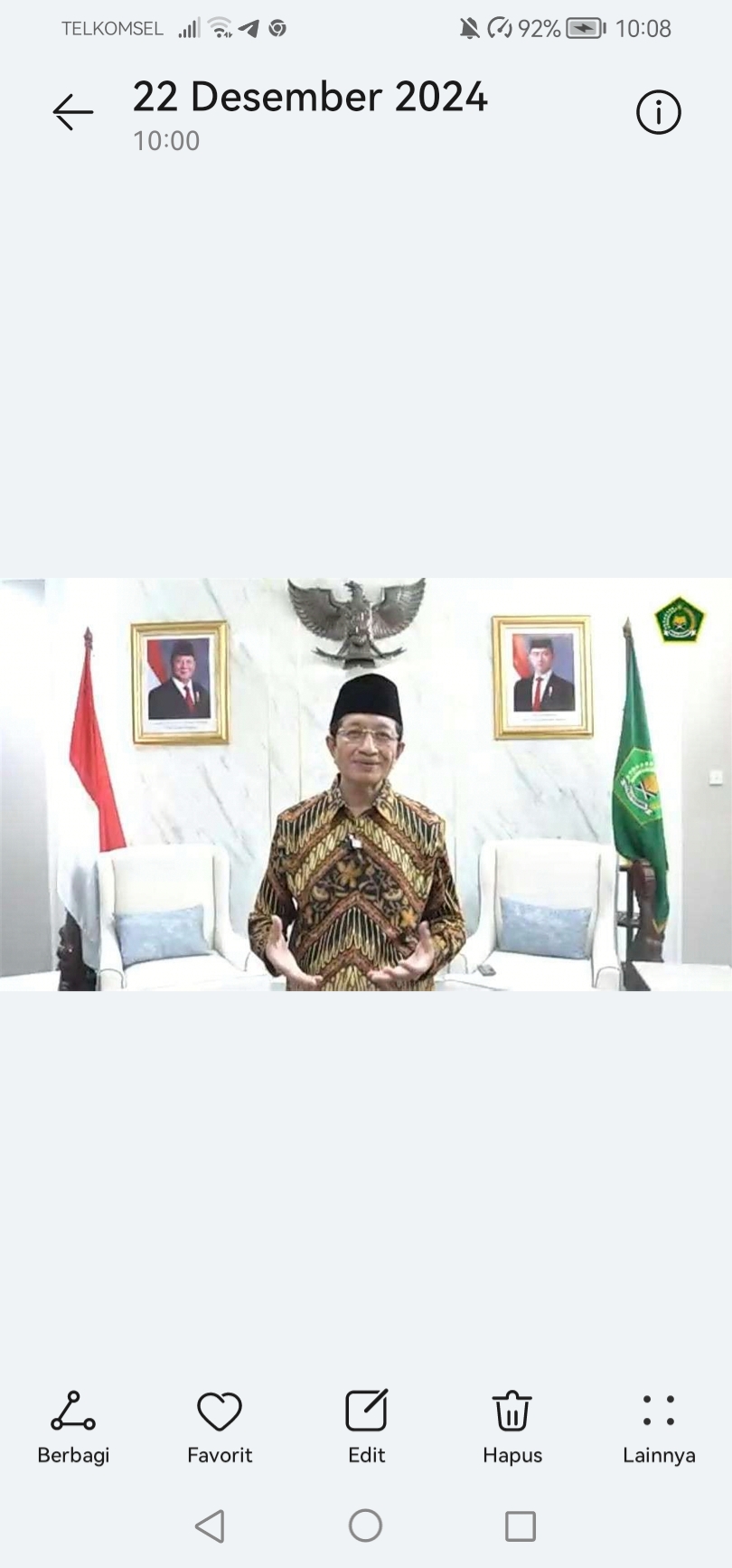 Menteri Agama RI Nasaruddin Umar. (SinPo.id/dok. Kemenag)