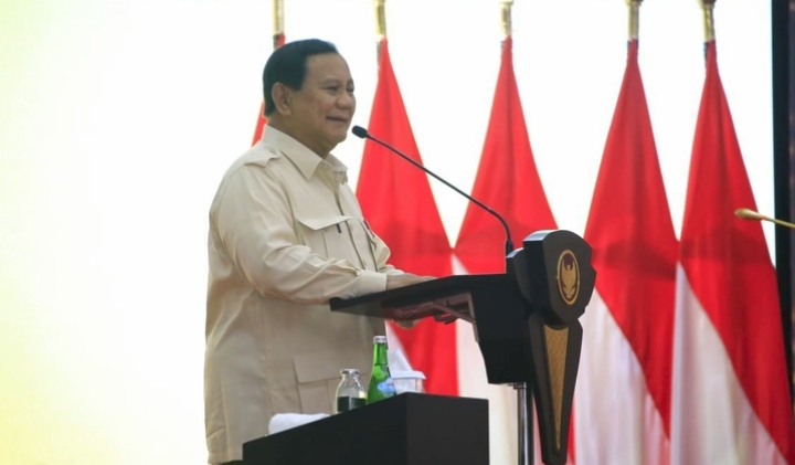 Presiden Prabowo Subianto di Apel Kasatwil Polri (SinPo.id/ Dok. Polri)