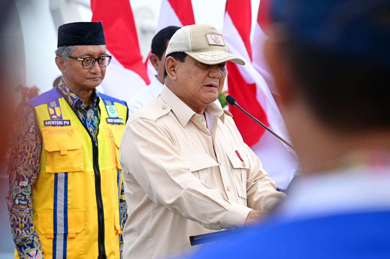 Presiden Prabowo Subianto meresmikan flyover Madukoro (SinPo.id/ Dok. Kemen PU)