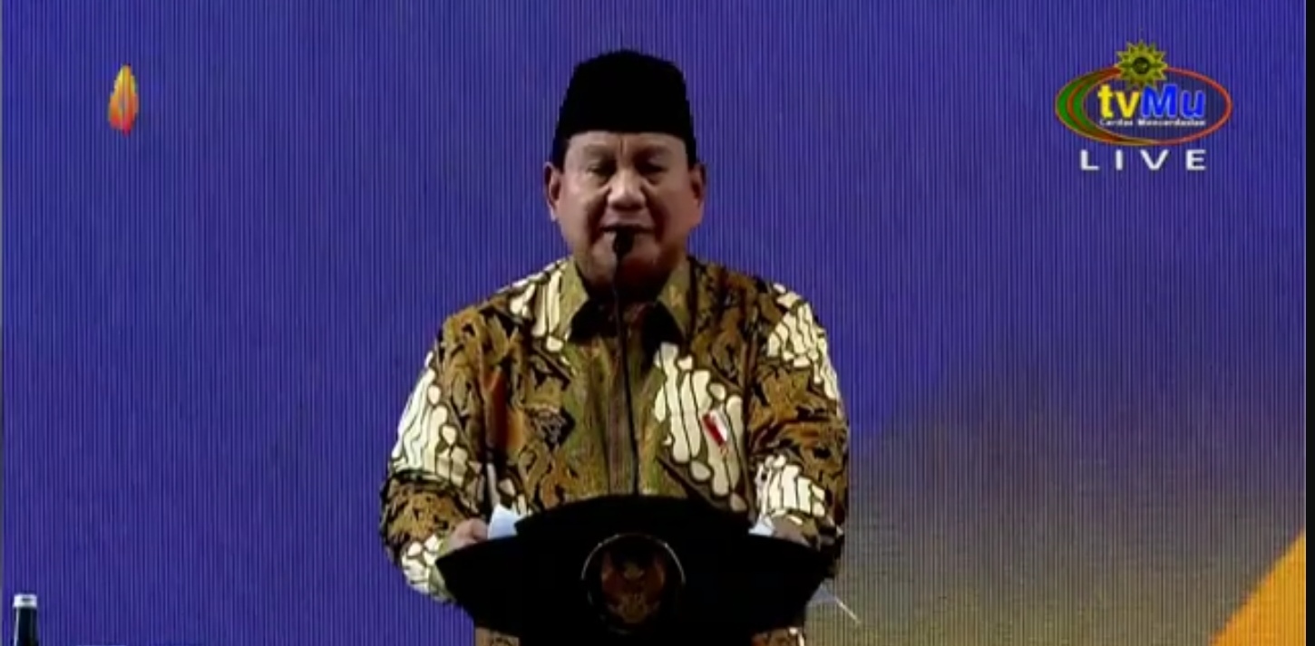 Presiden Prabowo Subianto membuka Tanwir Muhammadiyah. (SinPo.id/TvMu)