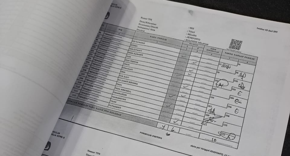 Tanda tangan yang diduga palsu di Pilgub Sulsel (SinPo.id/ Dok. Paslon DIA)