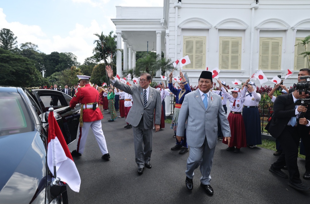 Presiden Prabowo Subianto bersama PM Jepang Shigeru Ishiba di Istana Bogor (SinPo.id/tim Media Prabowo)