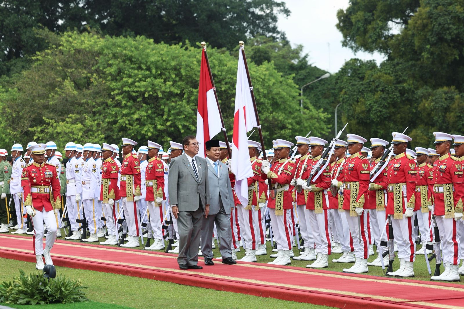 Presiden RI Prabowo Subianto menerima kunjungan Perdana Menteri Jepang Shigeru Ishiba di Istana Kepresidenan Bogor. (SinPo.id/Tim Media)