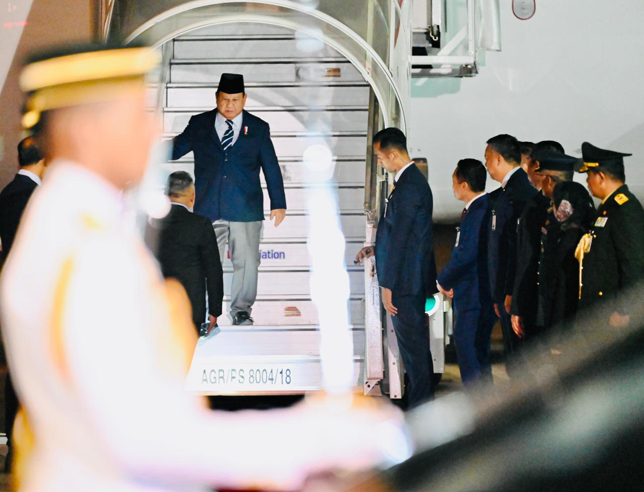 Presiden Prabowo Subianto saat tiba di Malaysia (SinPo.id/ Setpres)