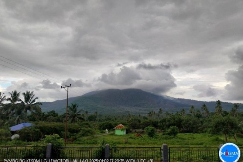 Gunung Lewotobi Laki-laki di Kabupaten Flores Timur, Nusa Tenggara Timur (NTT). (SinPo.id/Dok. PVMBG)